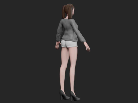 Basic Beautiful girl V22792 3D Model