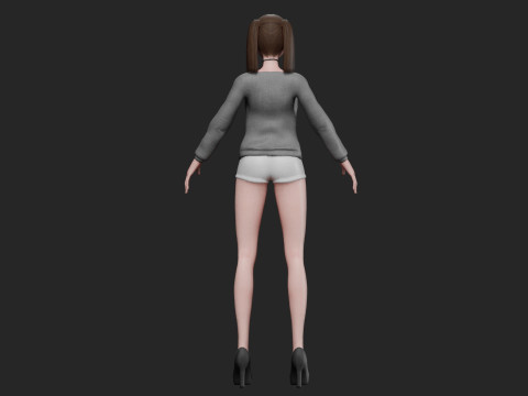Basic Beautiful girl V22792 Model 3D