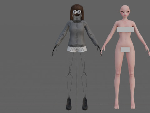 Basic Beautiful girl V22792 Model 3D