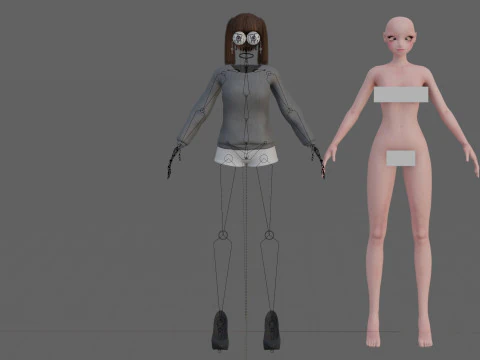 Basic Beautiful girl V22792 3D Model