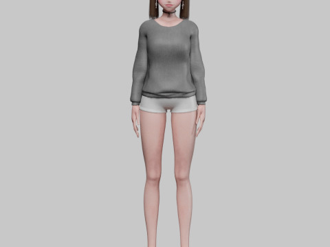 Basic Beautiful girl V22792 Model 3D