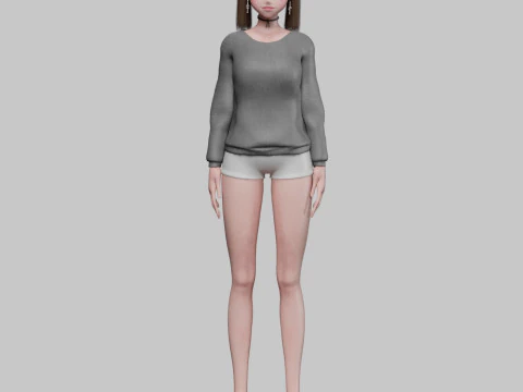Basic Beautiful girl V22792 3D Model