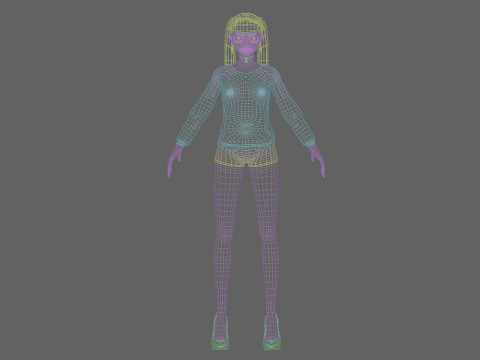 Basic Beautiful girl V22792 Model 3D