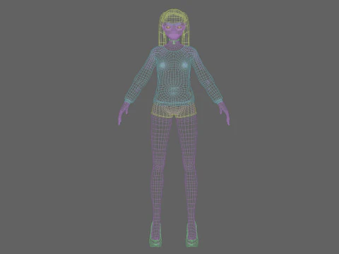 Basic Beautiful girl V22792 3D Model