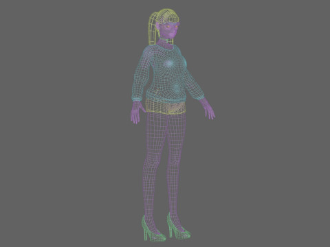 Basic Beautiful girl V22792 Model 3D