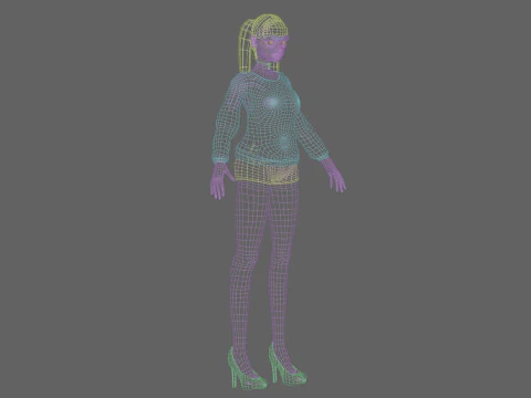 Basic Beautiful girl V22792 3D Model