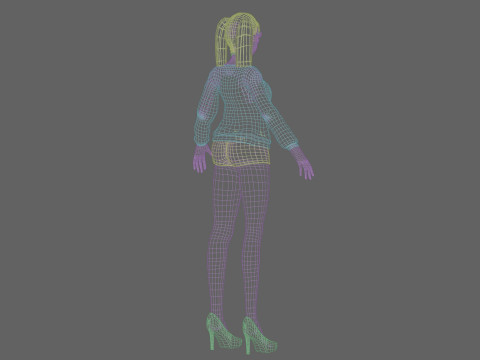 Basic Beautiful girl V22792 Model 3D