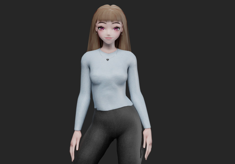 Basic classic girl V28987 Model 3D .c4d .max .obj .3ds .fbx .stl .blend