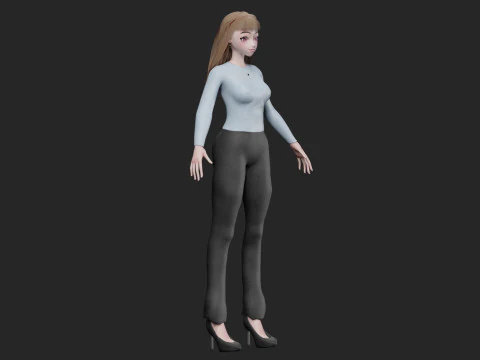 Basic classic girl V28987 3D Model