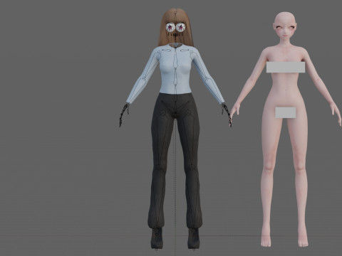 Basic classic girl V28987 Model 3D