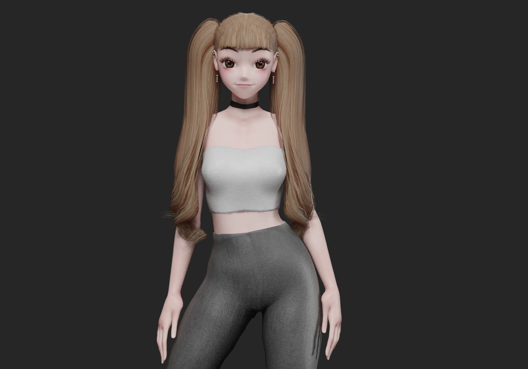 Basic cool girl V26504 3D Model .c4d .max .obj .3ds .fbx .stl .blend