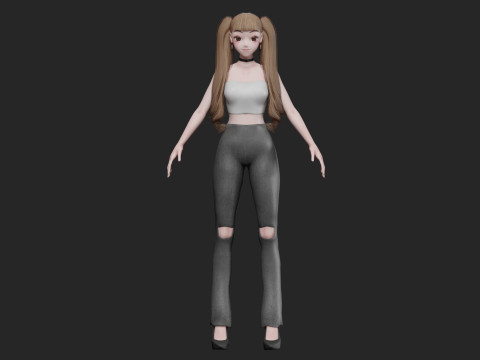 Basic cool girl V26504 3D Model