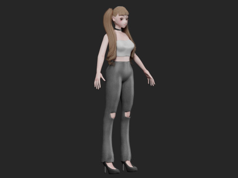 Basic cool girl V26504 3D Model