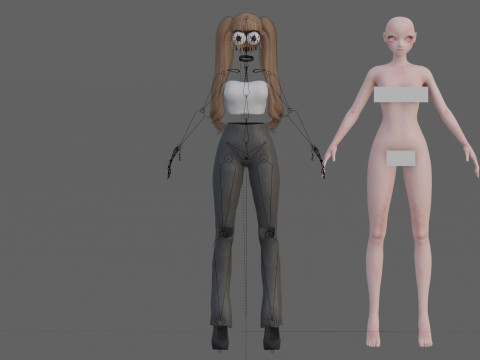 Basic cool girl V26504 3D Model