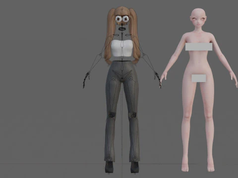 Basic cool girl V26504 3D Model