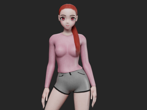 Basic cute girl V21389 3D मॉडल