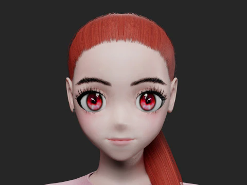Basic cute girl V21389 3D Model