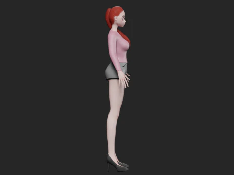 Basic cute girl V21389 3D Model