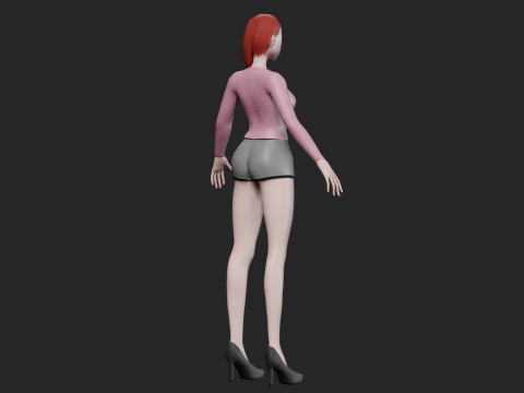 Basic cute girl V21389 3D Модель