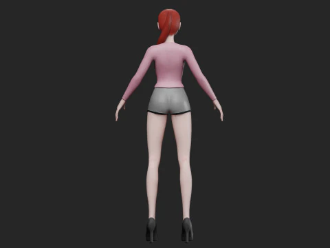 Basic cute girl V21389 3D Model