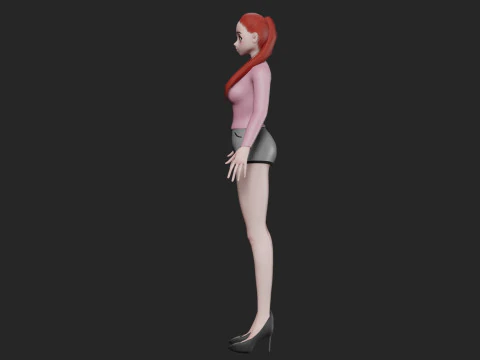 Basic cute girl V21389 3D Model
