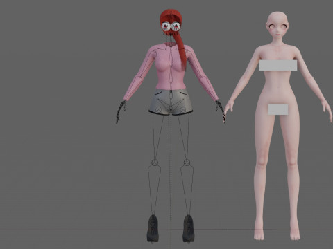 Basic cute girl V21389 3D Модель