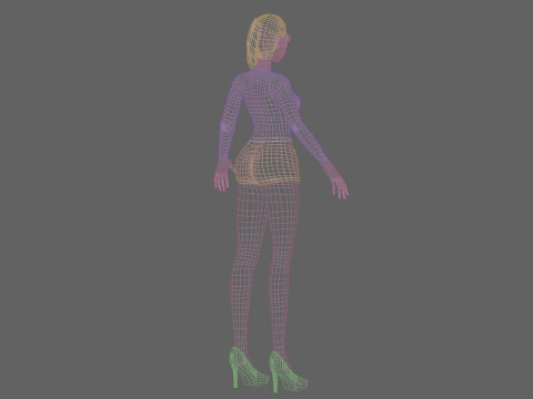 Basic cute girl V21389 3D Модель