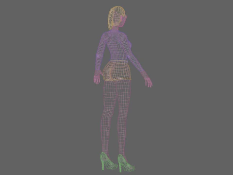 Basic cute girl V21389 3D Model