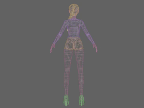 Basic cute girl V21389 3D Model