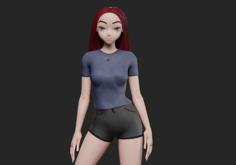Basic Standard girl V29925 3D Model .c4d .max .obj .3ds .fbx .stl .blend 