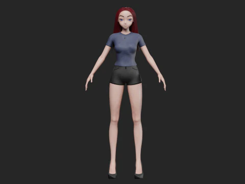 Basic Standard girl V29925 3D Model