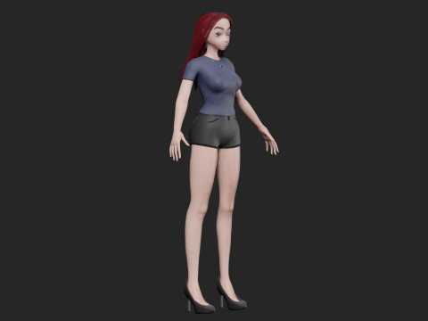 Basic Standard girl V29925 3D Model