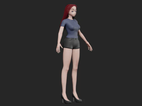 Basic Standard girl V29925 3D Model