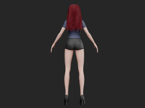 Basic Standard girl V29925 3D Model