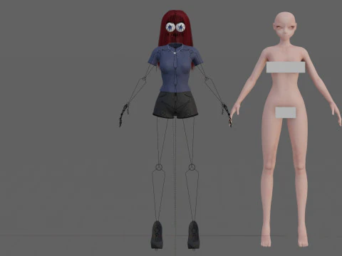 Basic Standard girl V29925 3D Model