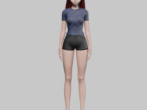 Basic Standard girl V29925 3D Model