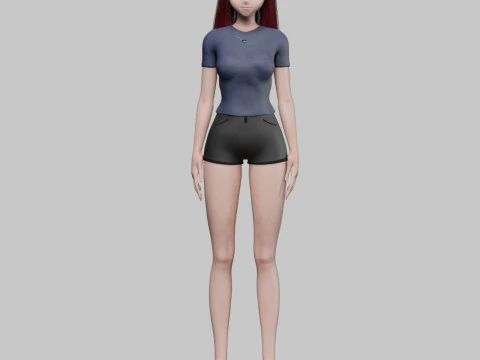 Basic Standard girl V29925 3D Model