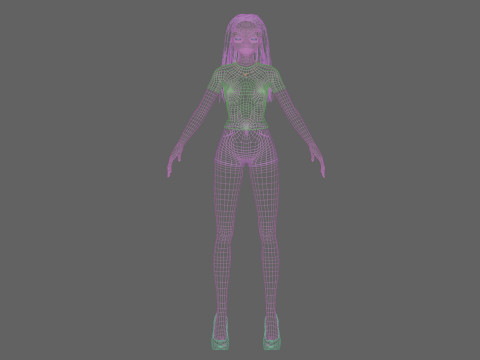 Basic Standard girl V29925 3D Model