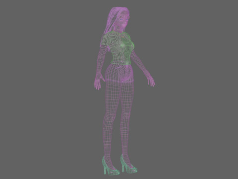 Basic Standard girl V29925 3D Model