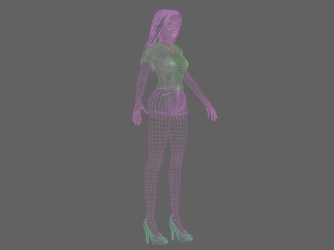 Basic Standard girl V29925 3D Model