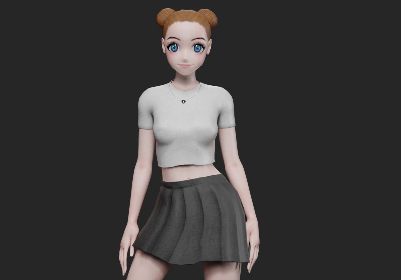 Basic sweet girl V19539 3D Модель .c4d .max .obj .3ds .fbx .stl .blend 