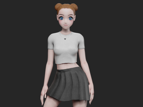 Basic sweet girl V19539 3D Модель
