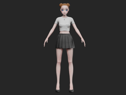 Basic sweet girl V19539 3D Модель