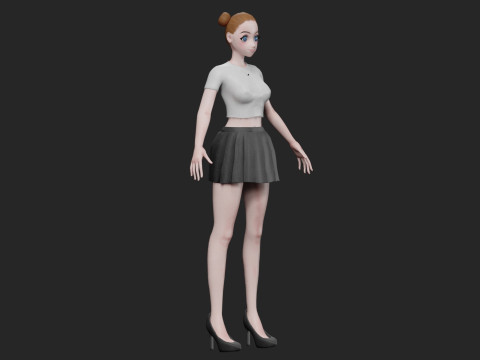 Basic sweet girl V19539 3D Модель