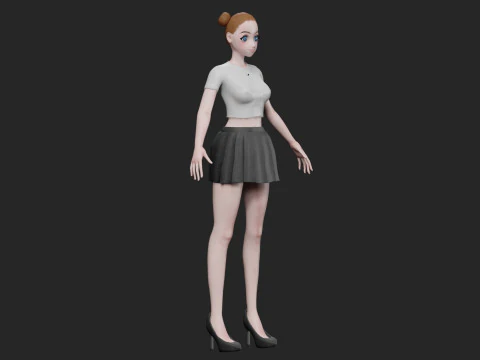 Базова мила дівчинка V19539 3D Модель