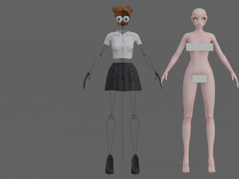 Basic sweet girl V19539 3D Модель