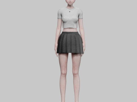 Basic sweet girl V19539 3D Модель