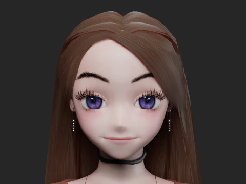 Beautiful anime girl V34029 3D Model
