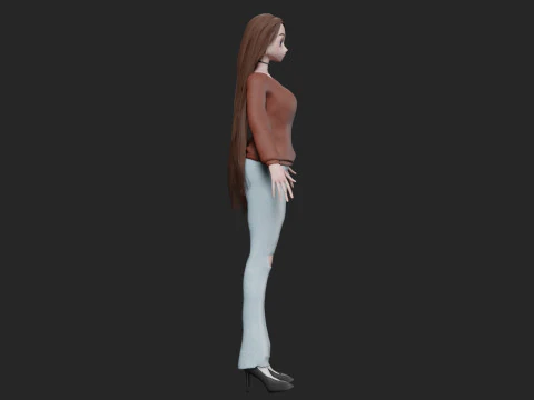 Beautiful anime girl V34029 3D Model