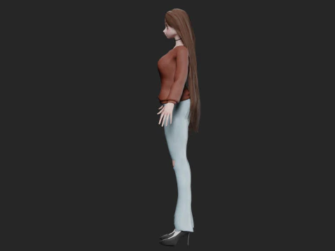 Beautiful anime girl V34029 3D Model